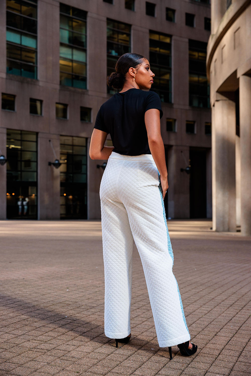 Quilted High Waisted Dress Pants Maria Correa